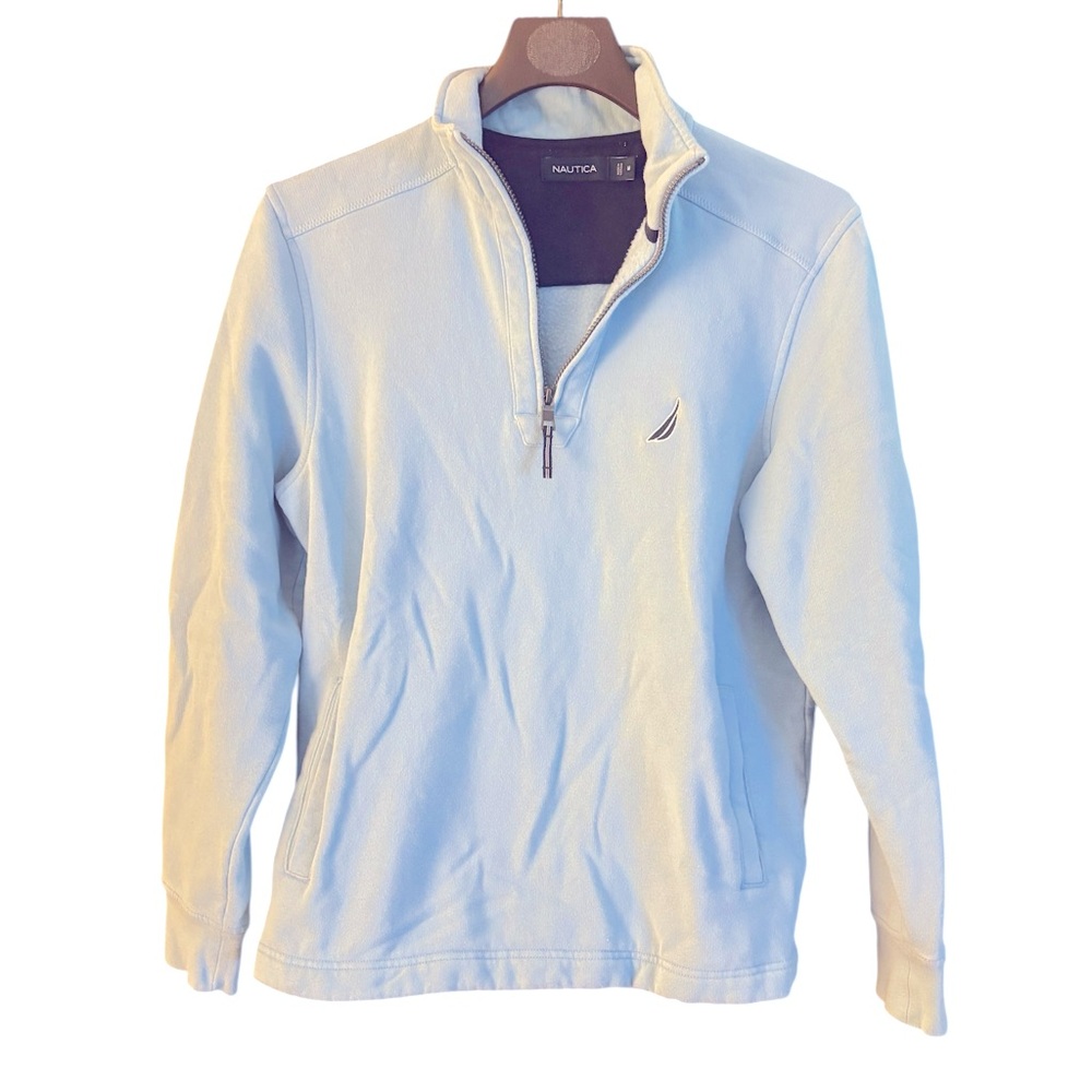 Nautica Sky Blue Half-Zip Sweatshirt Size M Great condition!